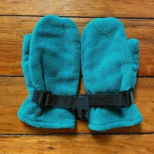 REI Kids Adjustable Fleece Mittens, Size XXS. Turquoise.